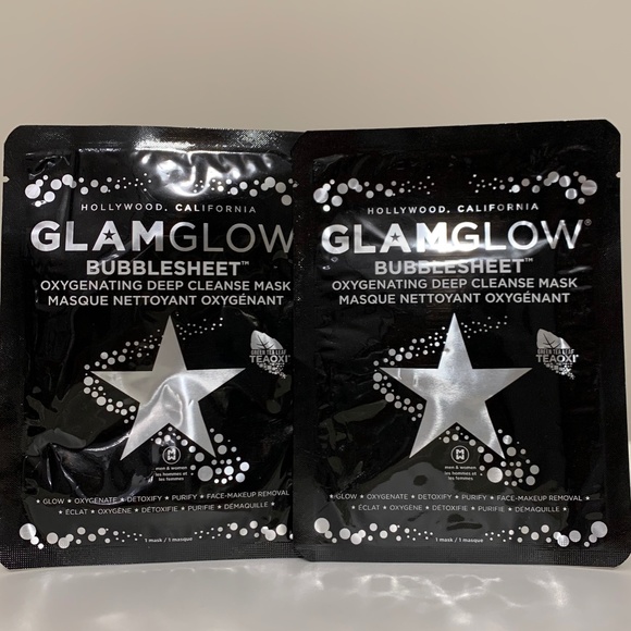 Glamglow BubbleSheet Oxygenating Deep Cleanse Masks x 2 NEW - Picture 1 of 2